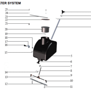 Vattentank och sprinkler kit till Swepac F52B och F62