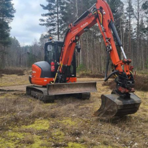 Kubota KX057-4, år 2012, stållarver, 8200 timmar Engcon rototilt