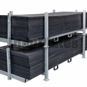 Galvaniserad staplingsbar häck för plastmattor/körmattor/markskydd 1,2x2,4 m