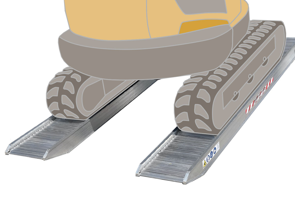 Aluminiumramp 12t/par 3,5m Std utan kant