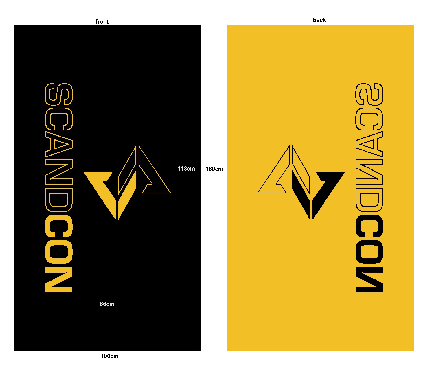 Scandcon Badlakan 100x180 cm Svart/Gul