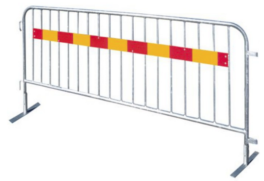Kravallstaket 2270 x 1100 mm - platt fot - dubbla reflexer