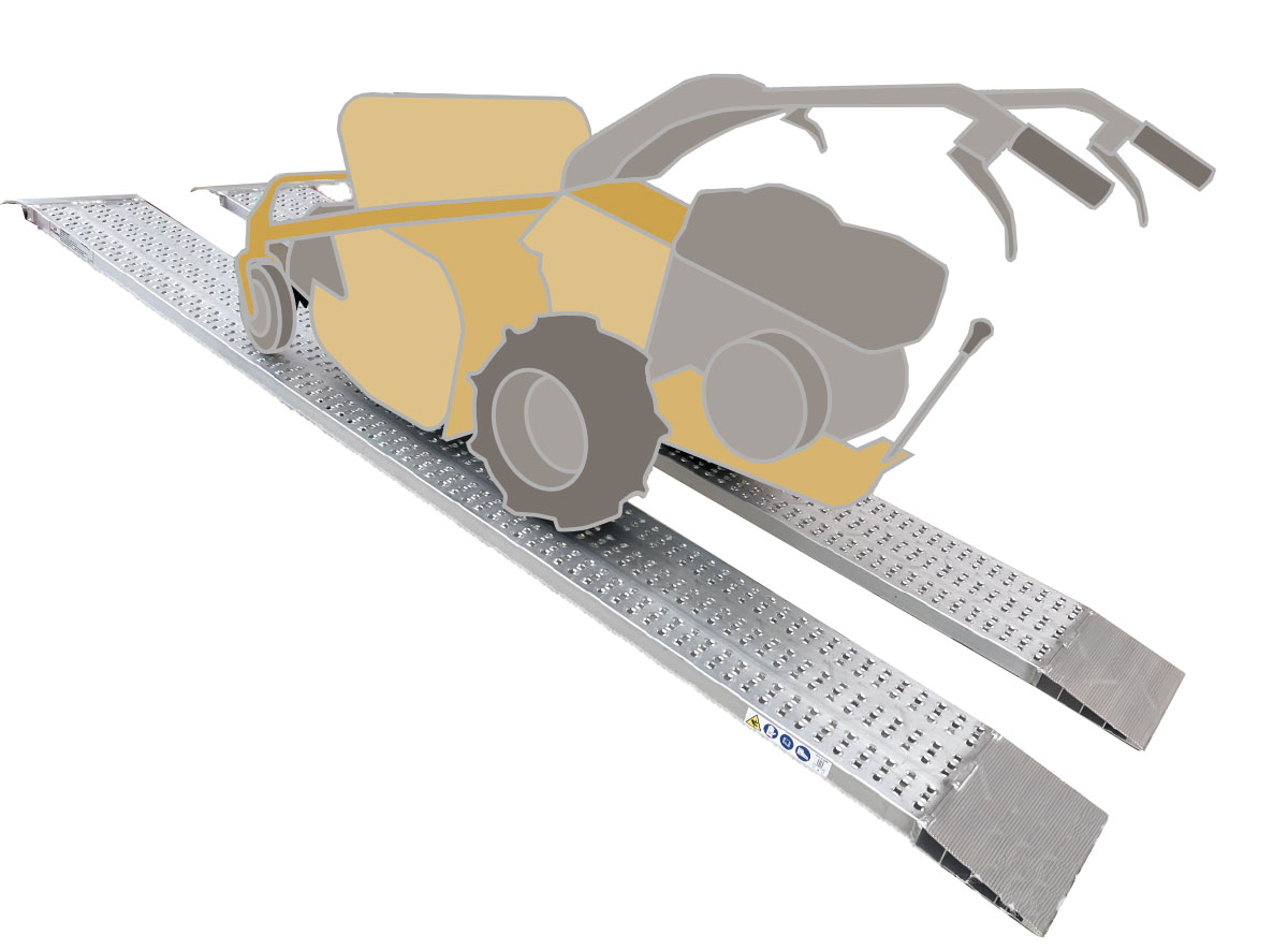 Aluminiumramp 0,8 ton/par 2 m Std utan kant M030B2/20