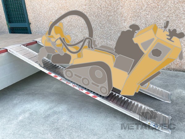 Aluminiumramp 2,5 ton/par 2 m Std utan kant M055/20