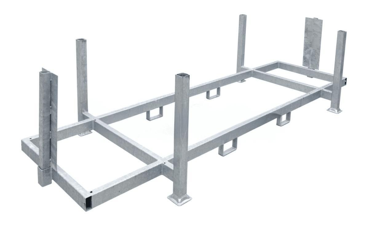 Galvaniserad staplingsbar låda för körmattor