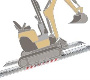 Aluminiumramp 2,3 ton/par 3 m Std utan kant M076/30